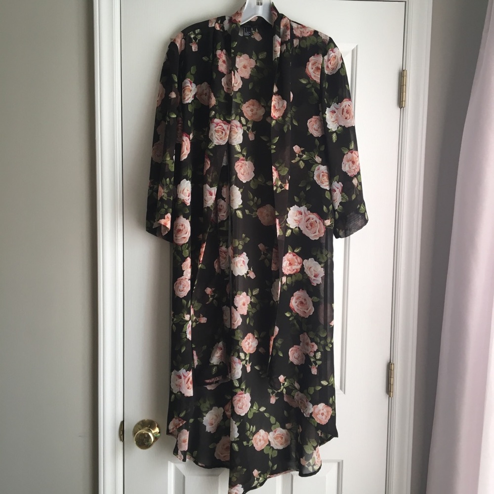F21 Floral Sheer Kimono